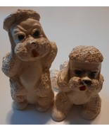 2 vintage chalk ware dog figures pair of poodles figurines carnival prize - $24.62 CAD