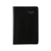 2024 AT-A-GLANCE DayMinder 5&quot; x 8&quot; Daily Appointment Book Black (SK44-00-24) - £31.96 GBP