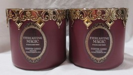 Bath &amp; Body Works 3-wick Scented Candle Lot of 2 EVERLASTING MAGIC w/ crown lid - £62.56 GBP
