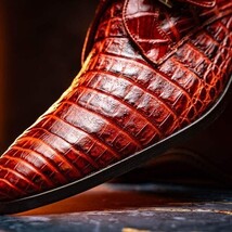 Rovigo Genuine Caiman Crocodile Monk Strap Shoes Rustic Cognac image 11