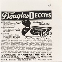 1939 Print Ad Douglas Duck Decoys Mallards,Bluebills Minneapolis,Minnesota - $8.26