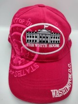 The White House Embroidered Baseball Cap Hat Washington DC USA Flag Pink Acrylic - £13.22 GBP