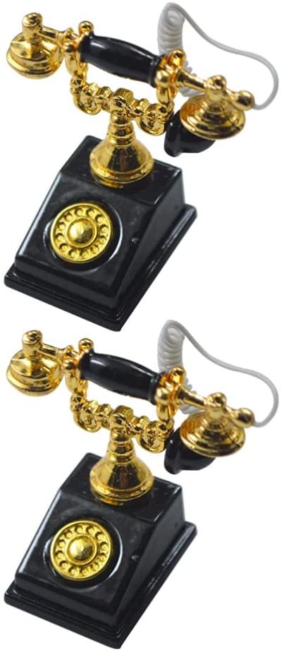 Toyvian Retro Vintage Phone, European Rotary Dialing Telephone, Corded Old - $43.93