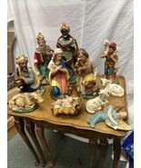 VTG PAPER MACHE 12&quot; NATIVITY JAPAN 12 pc Set HOLY FAMILY KINGS SHEPHERD ... - €411,30 EUR