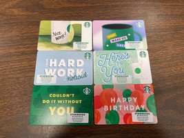6 Rare Starbucks coffee Cards Co-Branded Corporate Cards no value - $18.66