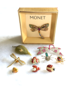 LADYBUG dragonfly insect brooch lot - 10 vintage-new bug lapel pins some... - £35.24 GBP