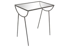 Mid-Century Iron Side Table with Glass Top, Raymor, Umanoff, George Nelson Style - £1,558.74 GBP