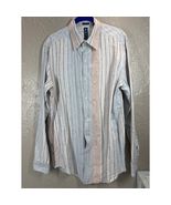 Sixty Six Eleven Mens Shirt Tapered Fit White Black Blue Red Striped Siz... - $19.95