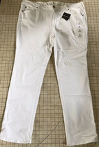 Eddie Bauer White Denim Jeans Slightly Curvy Fit Straight-Leg Pants Sz 20 New - £15.57 GBP
