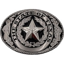TEXAS State Lone Star Men Silver Metal Belt Buckle Western Cowboy Oval J... - €7,11 EUR