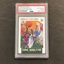 2015-16 NBA Hoops #142 Khris Middleton Signed Card AUTO PSA/DNA Slabbed ... - £156.61 GBP