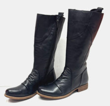 MIZ MOOZ SOFT LEATHER TALL BOOTS SIDE ZIP  37EU BLACK / 7US NEW # Z-79 - €69,40 EUR