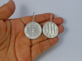 Woven Round Earrings, Tribal Threader Earrings, Handmade Earrings | Sup Silver - £39.31 GBP