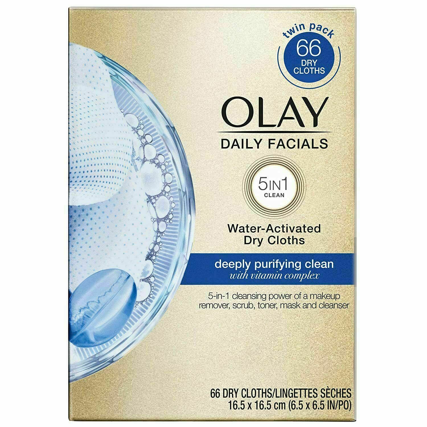 Olay Daily Facials Cleansing Cloths, Deep Purifying clean, 66 Count..+ - £23.79 GBP