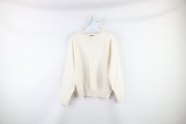 Vintage 80s Izod Lacoste Womens Size Medium Spell Out Tennis Knit Sweater White - £38.91 GBP