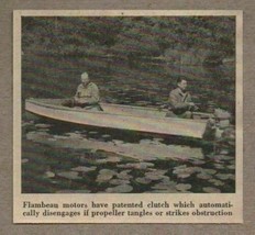 1949 Magazine Photo Flambeau Outboard Motors 2 Men Fishing in Boat - £6.60 GBP