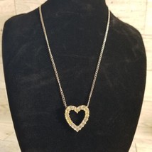 Vintage Sarah Coventry Necklace Sparkly Rhinestone Heart - Silver Tone Signed - £10.64 GBP
