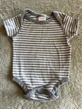 Hanna Anderson Boys Gray White Striped Short Sleeve One Piece 0–3 Months... - $9.31