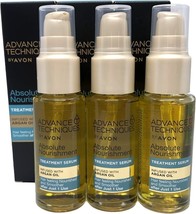 3 x AVON Advance Techniques Nourishing Hair Serum with Moroccan Argan Oil 30ml - £35.66 GBP