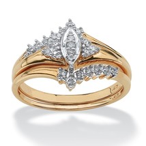 Wedding Engagement Ring Set 10K Gold Diamond Marquise Size 6 7 8 9 10 - £641.46 GBP
