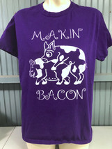 Makin&#39; Bacon Swallow The Meat Purple Novelty Large T-Shirt - £12.43 GBP