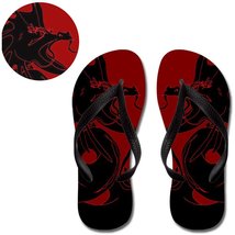 Black Dragon Flip Flops with Black Straps - Women&#39;s - $18.99