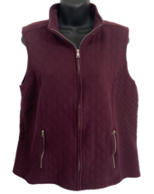 Croft &amp; Barrow Size XL Women&#39;s Sleeveless Vest Zip Pockets Knit - £16.69 GBP