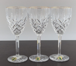 Waterford Crystal Araglin Golden Wine Glass 7 1/8&quot; Set of 3 Goblets - $149.99