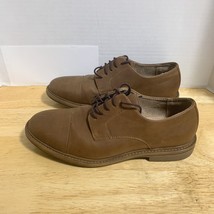 Mens Merona Comfort Gel Brown Faux Leather Cap Toe Dress Oxford Shoes Si... - $433.93 MXN