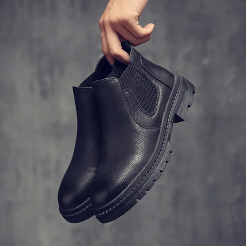 Nice  Chelsea Boots Men  Shoes Mens Boots Leather Thick Sole Soft Leather Bootie - £320.33 GBP