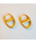 Button Western Equestrian Horse Bit Hoop Earrings - $18.81
