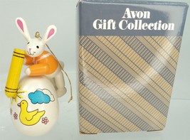 Vintage Avon Love-A-Bunny Collection Ornament - Bunny with Crayon Easter Egg - £7.78 GBP