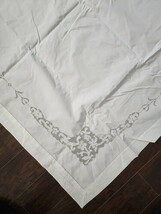 Antique French White Flat Sheet With Lace Inserts+ 2 pillow shams 88&quot;x95... - $94.05