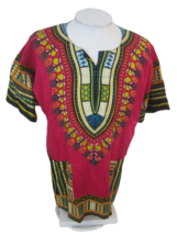 Dashiki shirt pullover African hippie hippy boho one size colorful unisex party - £18.59 GBP