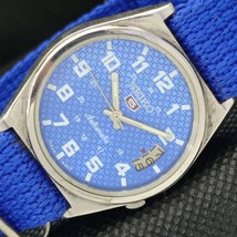 Vintage Seiko 5 Automatic 7009A Japan Mens Date Blue Watch 596-a312709-6 - £31.86 GBP