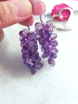 Natural Amethyst Drops Large Earrings, Purple Gemstones Earrings - £240.81 GBP