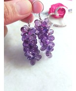Natural Amethyst Drops Large Earrings, Purple Gemstones Earrings - $437.66 CAD