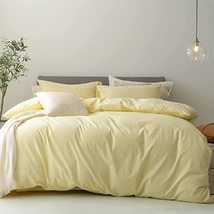 Yellow Pastel Bedding Set Custard Yellow Duvet Cover Queen Bedding Sets ... - £26.33 GBP+