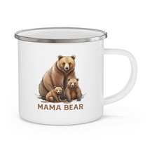 mama bear and cubs mothers day gift coffee Enamel Camping Mug for her - £19.14 GBP