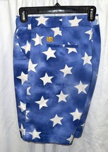 Loudmouth Golf Shorts Blue White Stars Patriotic Mens Sz 34 Summer Vacation 10” - $24.94