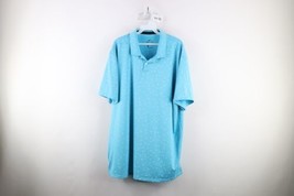 Nike Mens XL Flower All Over Print Short Sleeve Collard Golf Polo Shirt Blue - £31.27 GBP