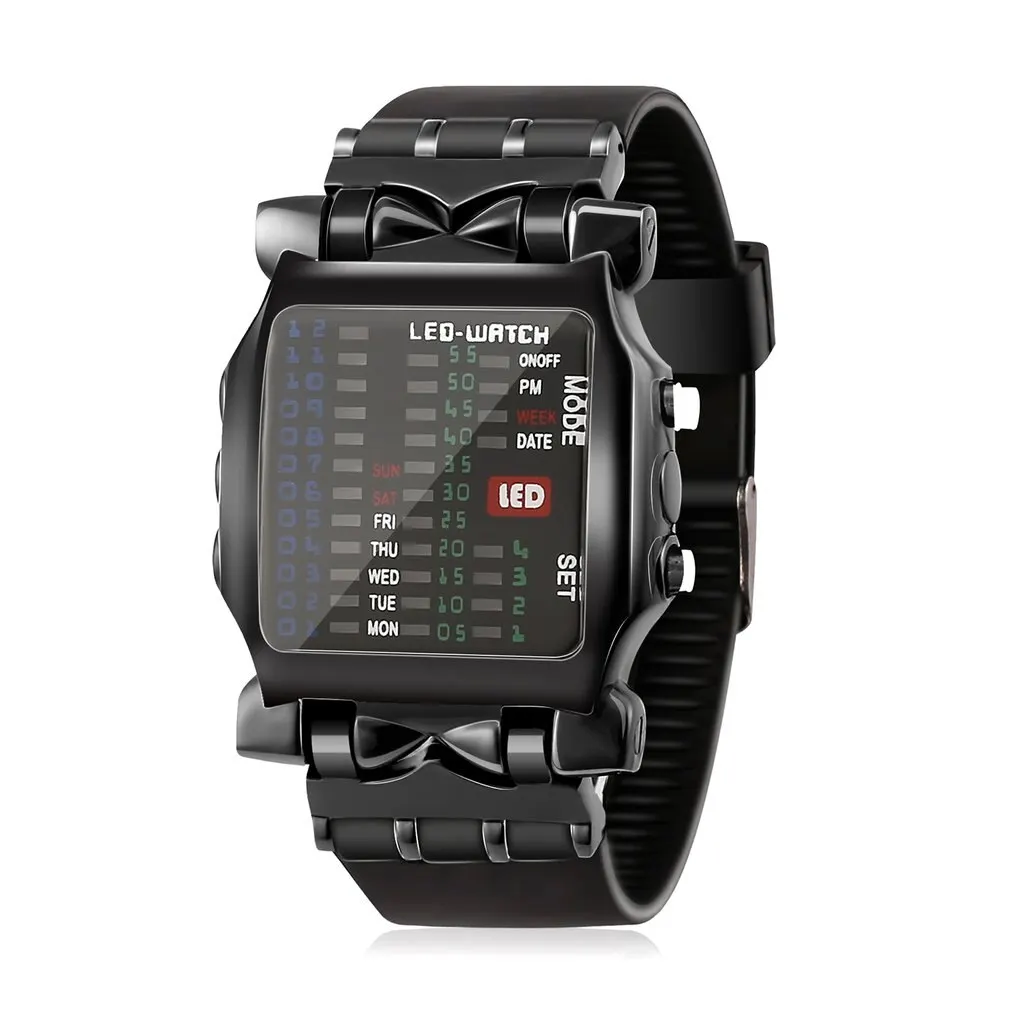 LED Watch Men Fashion Creative Crab Type Electronic Watch  Binary Gift Business  - £87.75 GBP