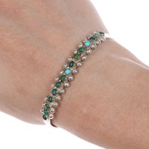 6.25&quot; c1940&#39;s Zuni snake eye turquoise silver bracelet - £114.77 GBP