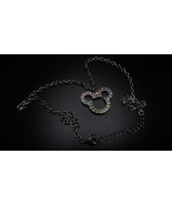Silver Disney Multi Colored Rhinestone Mickey Pendant Necklace 18 -20&quot; NB3 - €13,75 EUR
