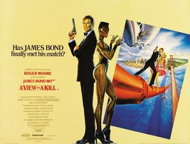 1985 A View To A Kill Movie Poster 16X11 007 James Bond Roger Moore  - £9.15 GBP
