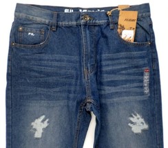 NEW FIL Distressed Jeans 36 (36&quot;waist x 35&quot; inseam) Straight Leg Medium ... - $43.56