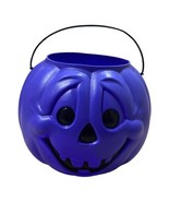 Vintage Halloween General Foam Plastic Purple Pumpkin Candy Pail Bucket ... - £9.42 GBP