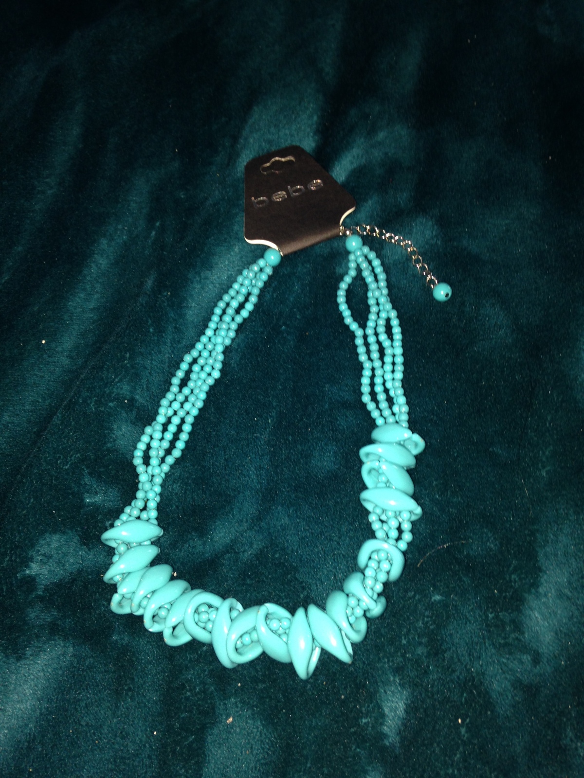 Bebe beaded necklace turquoise colored - $24.99