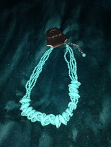 beaded necklace turquoise colored - £23.59 GBP
