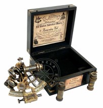 Maritime Vintage Nautical Sextant With Black Wooden Box Brass Collectibl... - £72.98 GBP